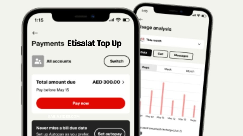 Etisalat Top Up Website Portal