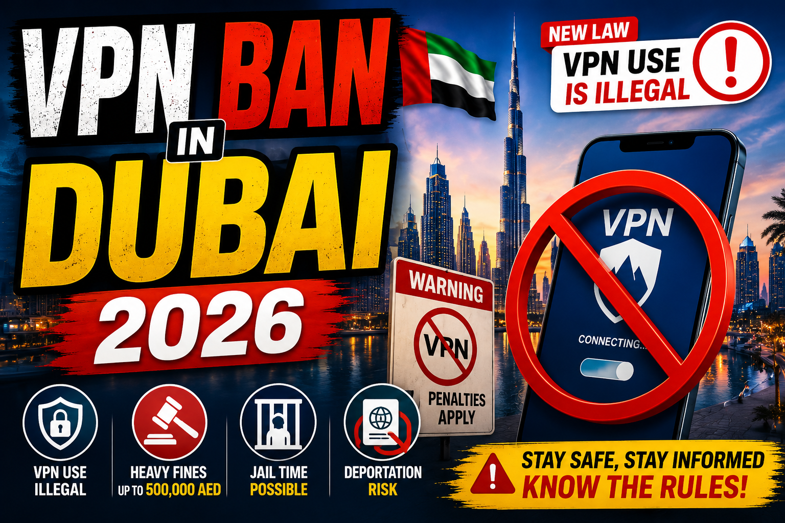 VPN Ban in Dubai 2026: Latest UAE VPN Laws, Rules & Legal Updates